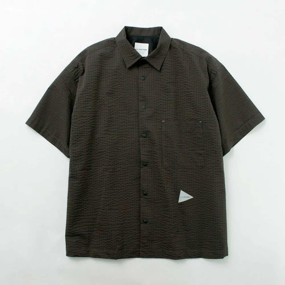 AND WANDER Shirts^/ Dry Soft Seersucker Short Sleeve Shirt
