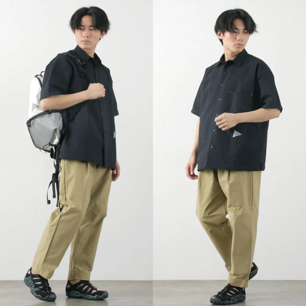 AND WANDER Shirts^/ Dry Soft Seersucker Short Sleeve Shirt