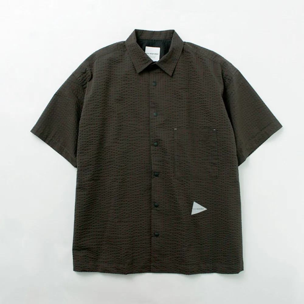 AND WANDER Shirts^/ Dry Soft Seersucker Short Sleeve Shirt