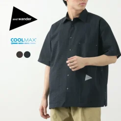 AND WANDER Shirts^/ Dry Soft Seersucker Short Sleeve Shirt