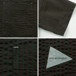 AND WANDER Shirts^/ Dry Soft Seersucker Short Sleeve Shirt