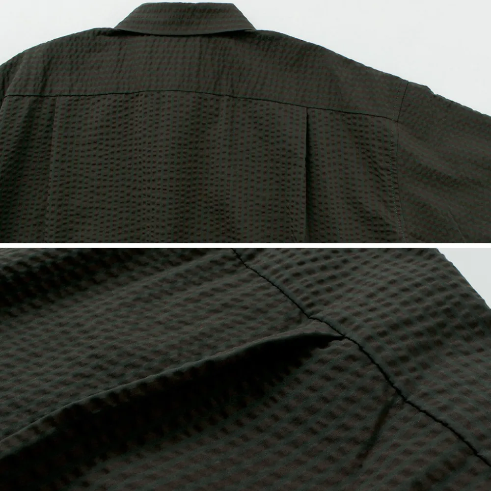 AND WANDER Shirts^/ Dry Soft Seersucker Short Sleeve Shirt