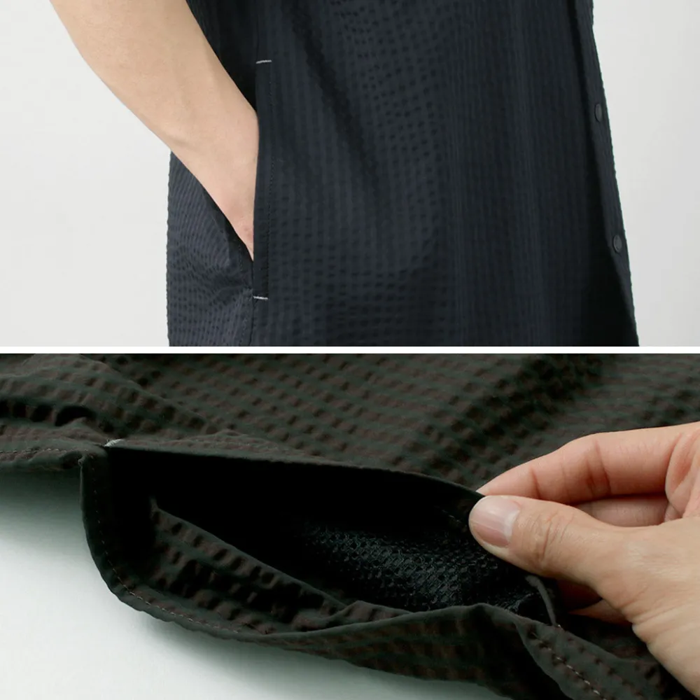 AND WANDER Shirts^/ Dry Soft Seersucker Short Sleeve Shirt