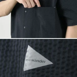 AND WANDER Shirts^/ Dry Soft Seersucker Short Sleeve Shirt