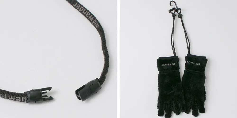 AND WANDER Gloves^/ High-Loft Fleece Gloves black