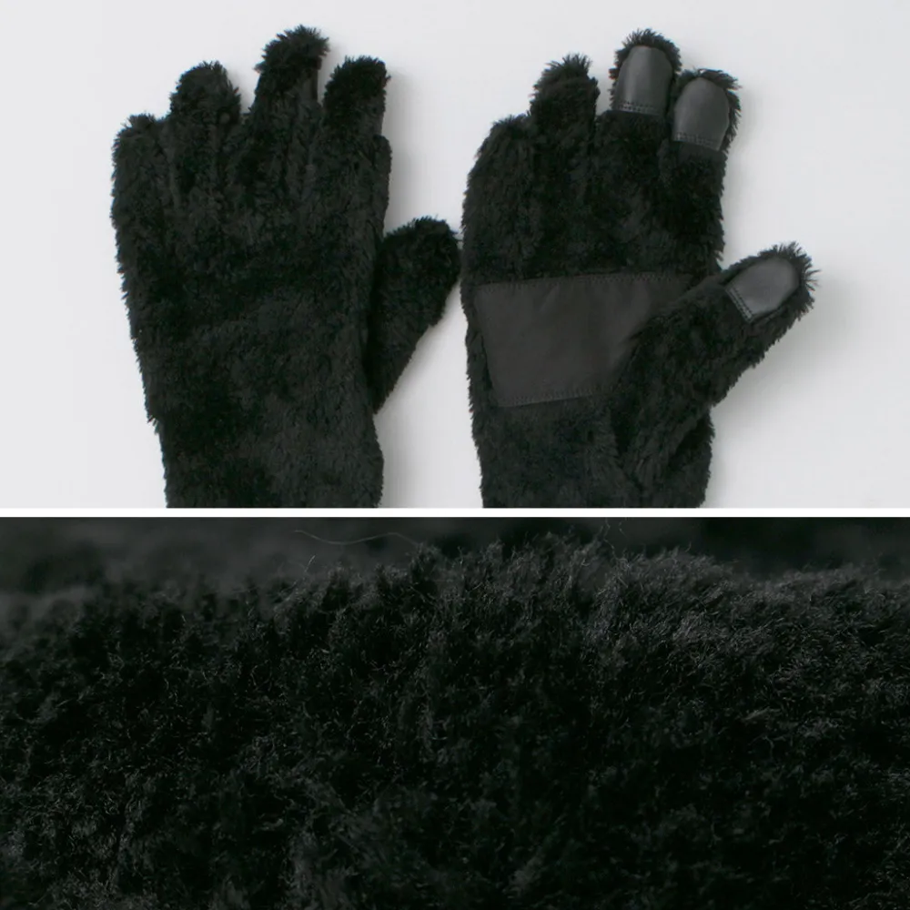 AND WANDER Gloves^/ High-Loft Fleece Gloves black