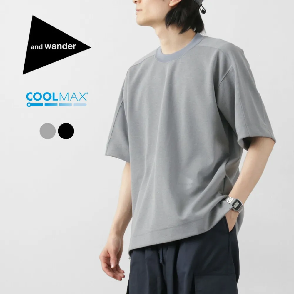 AND WANDER T-Shirts^/ UV-cut dry short sleeve t-shirt