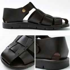ANTICHI ROMANI Sandals^/ Leather Gurkha sandals