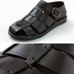 ANTICHI ROMANI Sandals^/ Leather Gurkha sandals