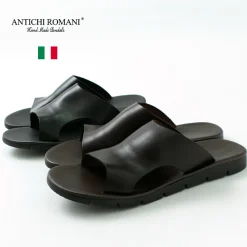 ANTICHI ROMANI Sandals^/ Leather slide sandal
