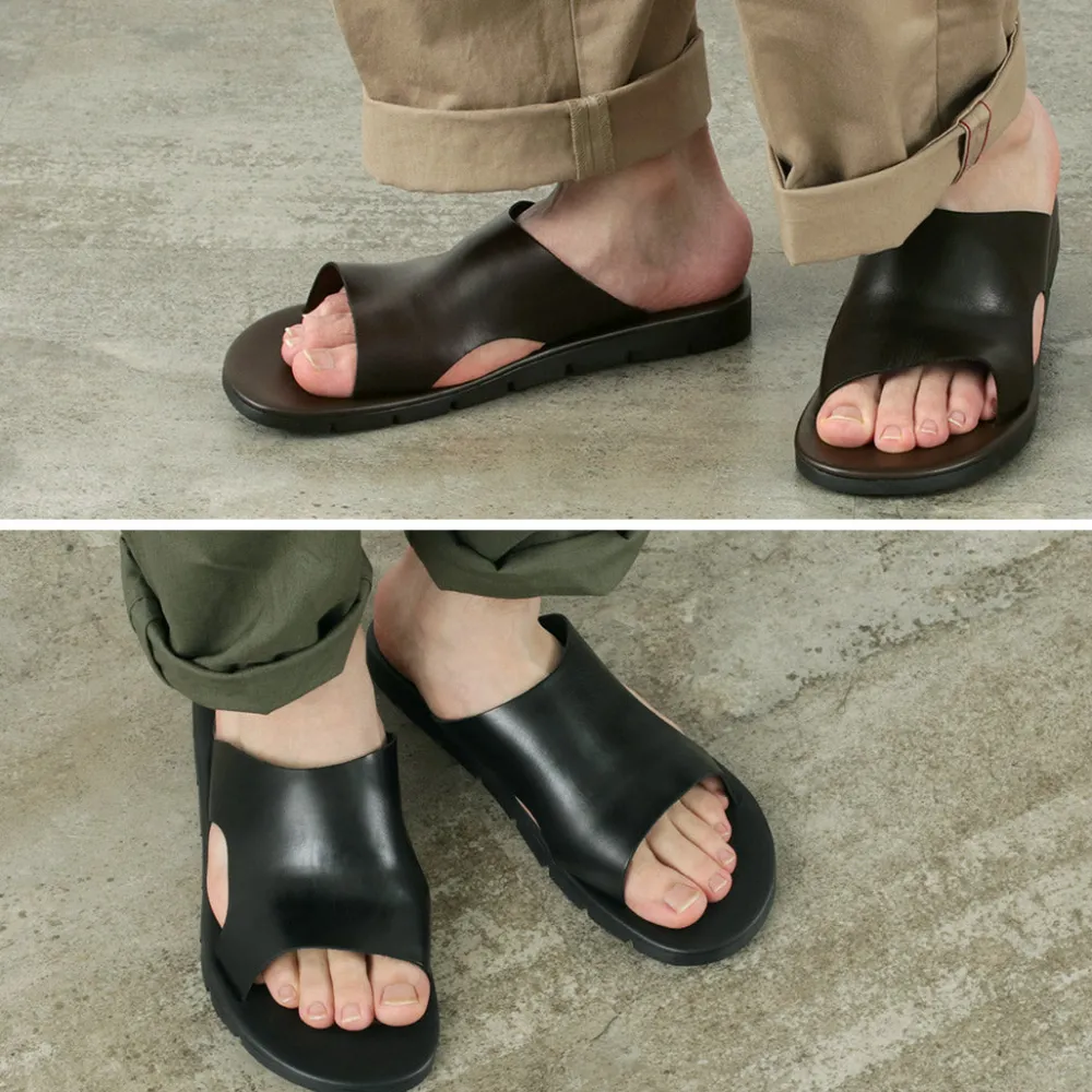 ANTICHI ROMANI Sandals^/ Leather slide sandal