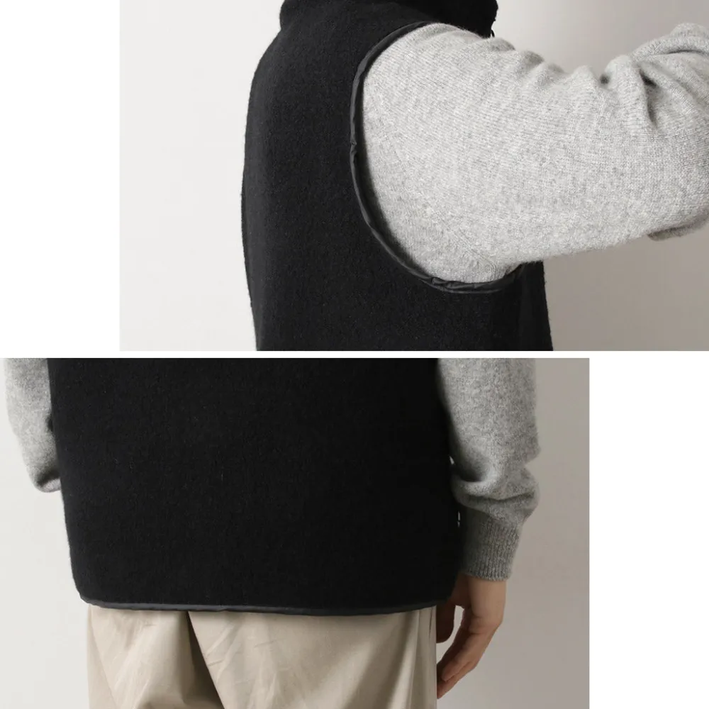 AXESQUIN Jackets^/ Wool Boa Vest black