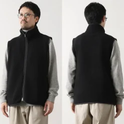 AXESQUIN Jackets^/ Wool Boa Vest black