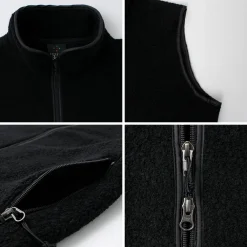 AXESQUIN Jackets^/ Wool Boa Vest black