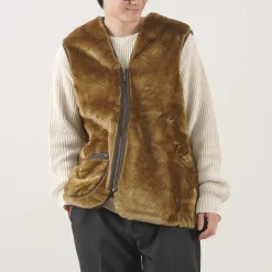 BARBOUR Vests^/ Warm Pile Waistcoat Zip-in Liner brown