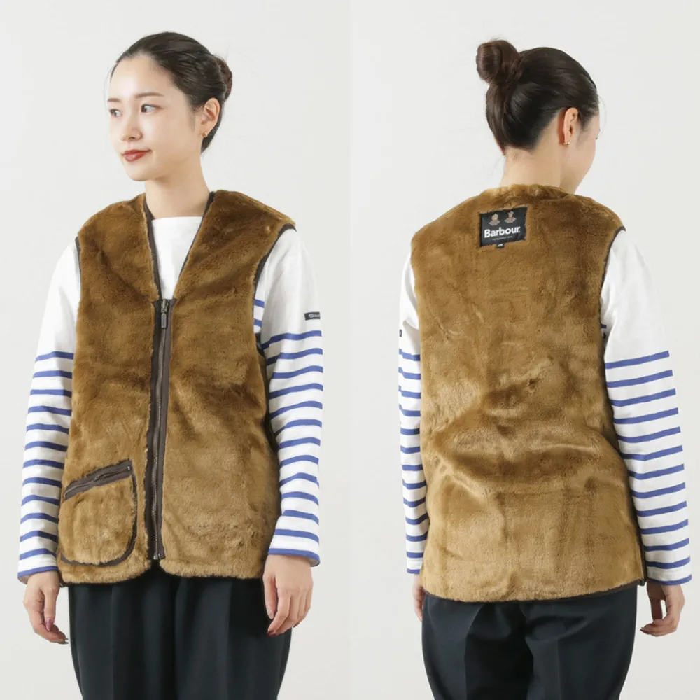 BARBOUR Vests^/ Warm Pile Waistcoat Zip-in Liner brown