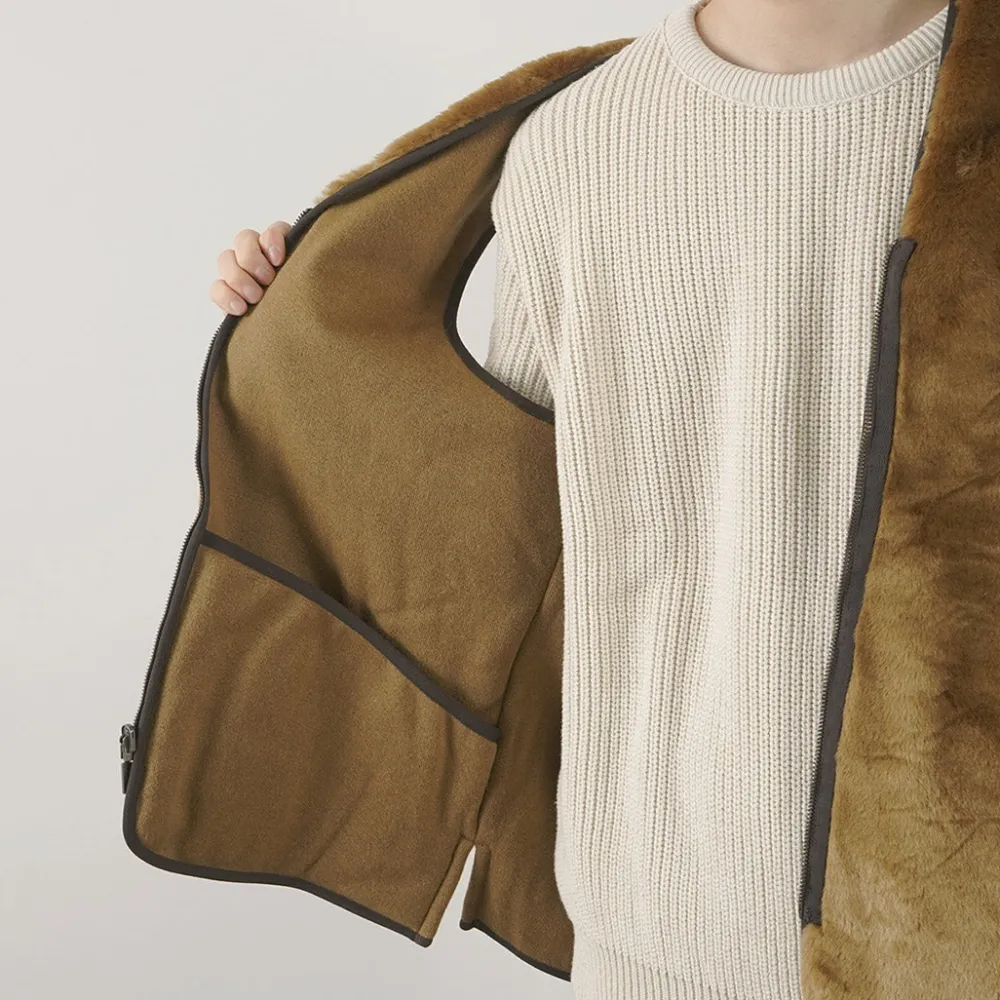 BARBOUR Vests^/ Warm Pile Waistcoat Zip-in Liner brown