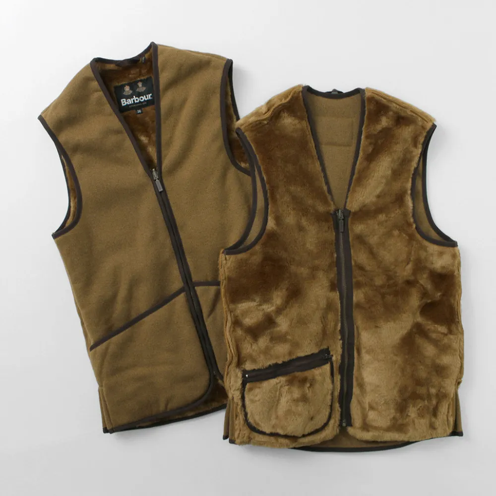BARBOUR Vests^/ Warm Pile Waistcoat Zip-in Liner brown
