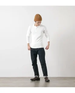 BARNS T-Shirts^/ BR-3051 Big Waffle Henley Neck Long Sleeve Thermal / T-Shirt