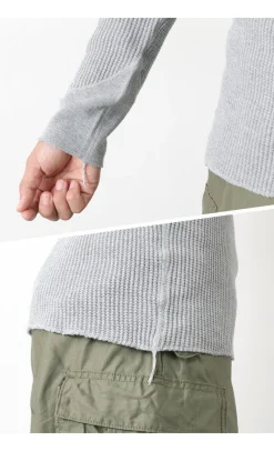 BARNS T-Shirts^/ BR-3051 Big Waffle Henley Neck Long Sleeve Thermal / T-Shirt