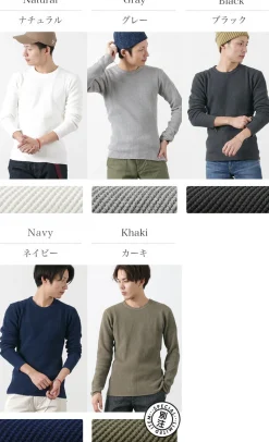 BARNS T-Shirts^/ BR-3050 Big Waffle Long Sleeve Thermal / T-shirt
