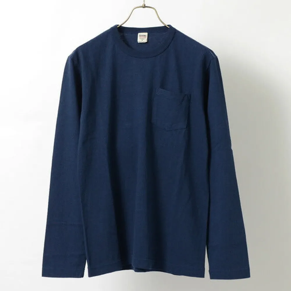 BARNS T-Shirts^/ BR-1106 Jersey Crew Neck L/S Pocket T-Shirt