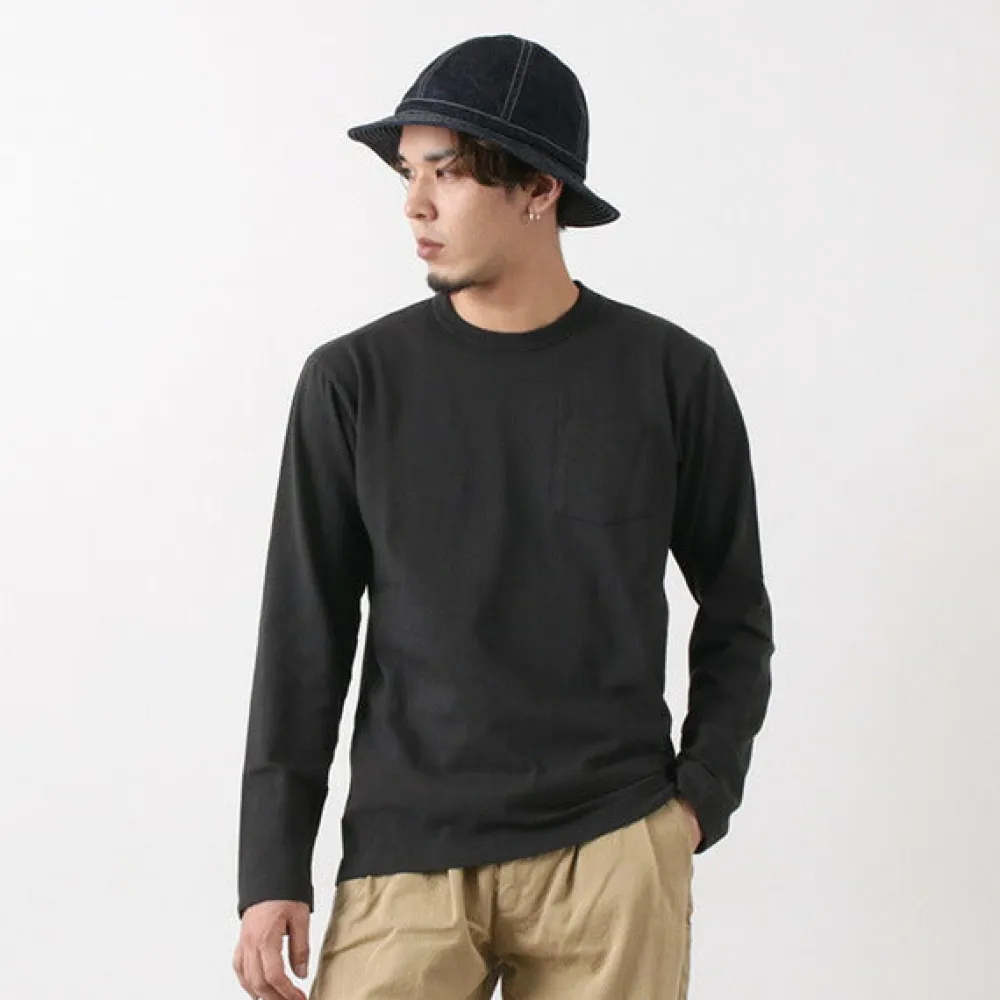 BARNS T-Shirts^/ BR-1106 Jersey Crew Neck L/S Pocket T-Shirt