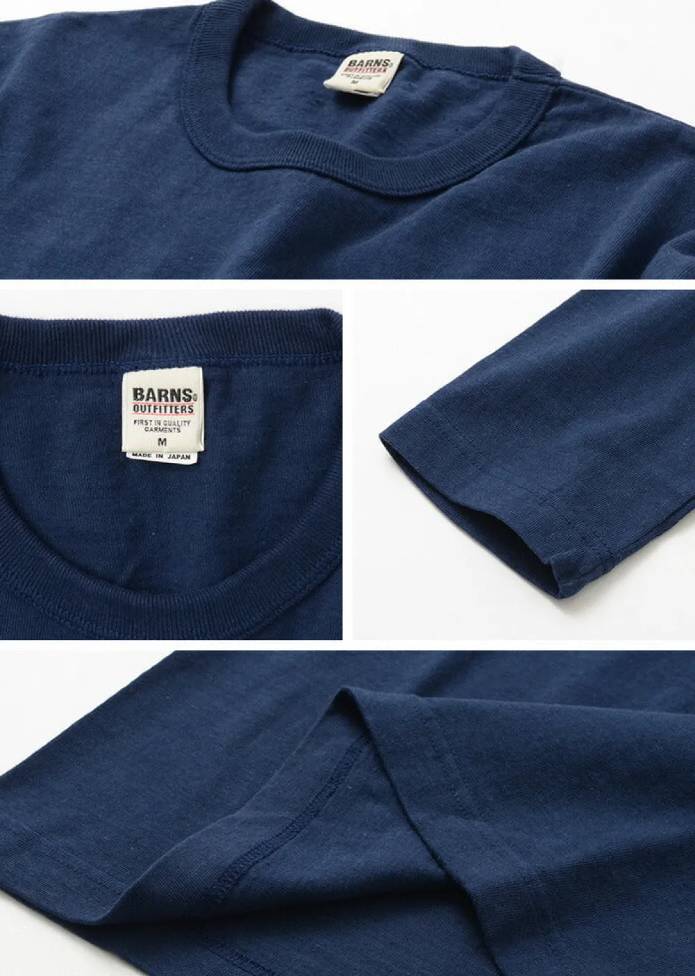 BARNS T-Shirts^/ BR-1106 Jersey Crew Neck L/S Pocket T-Shirt