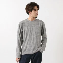 BARNS T-Shirts^/ BR-1106 Jersey Crew Neck L/S Pocket T-Shirt