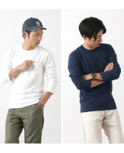 BARNS T-Shirts^/ BR-1106 Jersey Crew Neck L/S Pocket T-Shirt