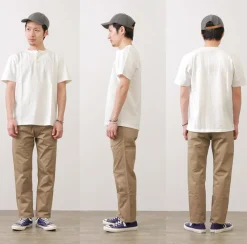 BARNS T-Shirts^/ BR-8146 Knitsted Henley Neck Short Sleeve Crew Neck T-Shirt
