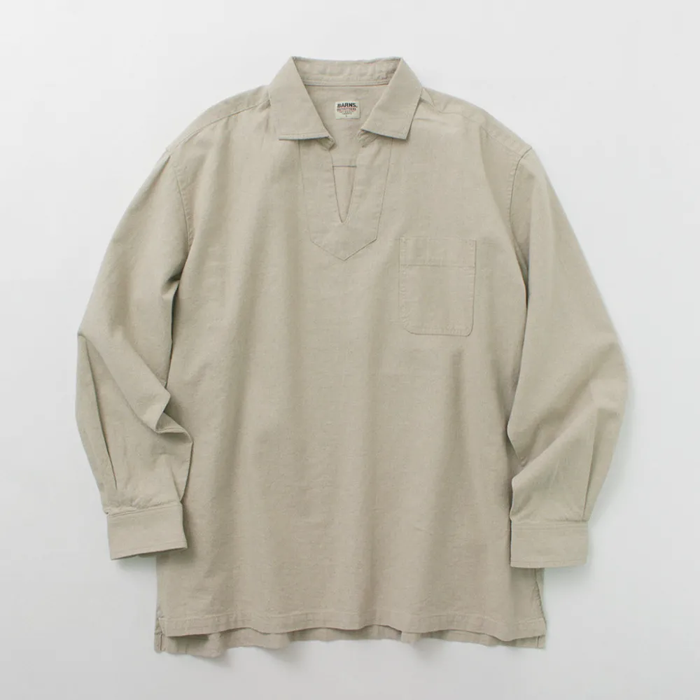 BARNS Shirts^/ Cotton linen skipper button works concho shirt