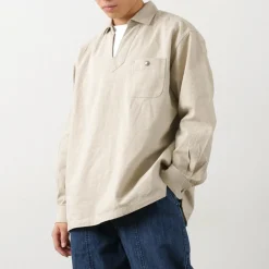 BARNS Shirts^/ Cotton linen skipper button works concho shirt