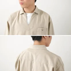 BARNS Shirts^/ Cotton linen skipper button works concho shirt