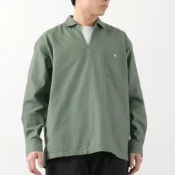 BARNS Shirts^/ Cotton linen skipper button works concho shirt