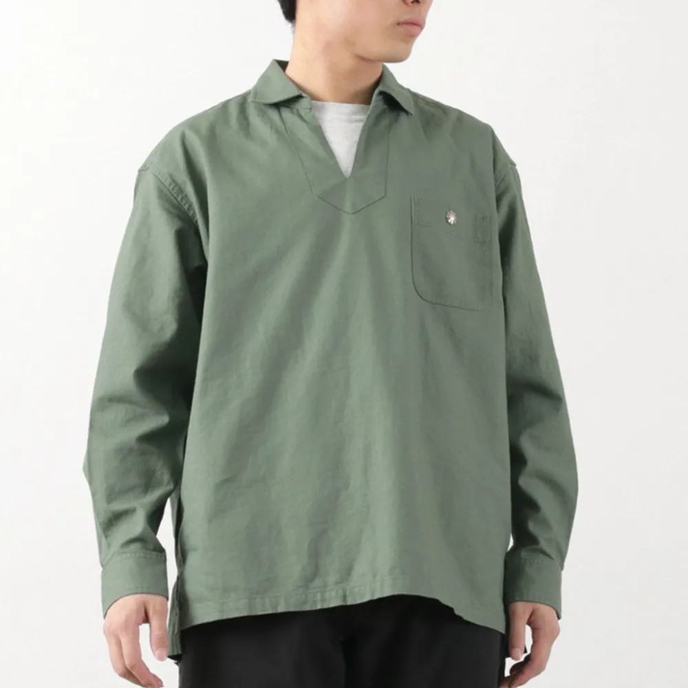 BARNS Shirts^/ Cotton linen skipper button works concho shirt