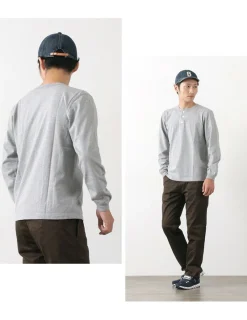 BARNS T-Shirts^/ COZUN Knit Vintage Long Sleeve Henry Neck T-Shirt
