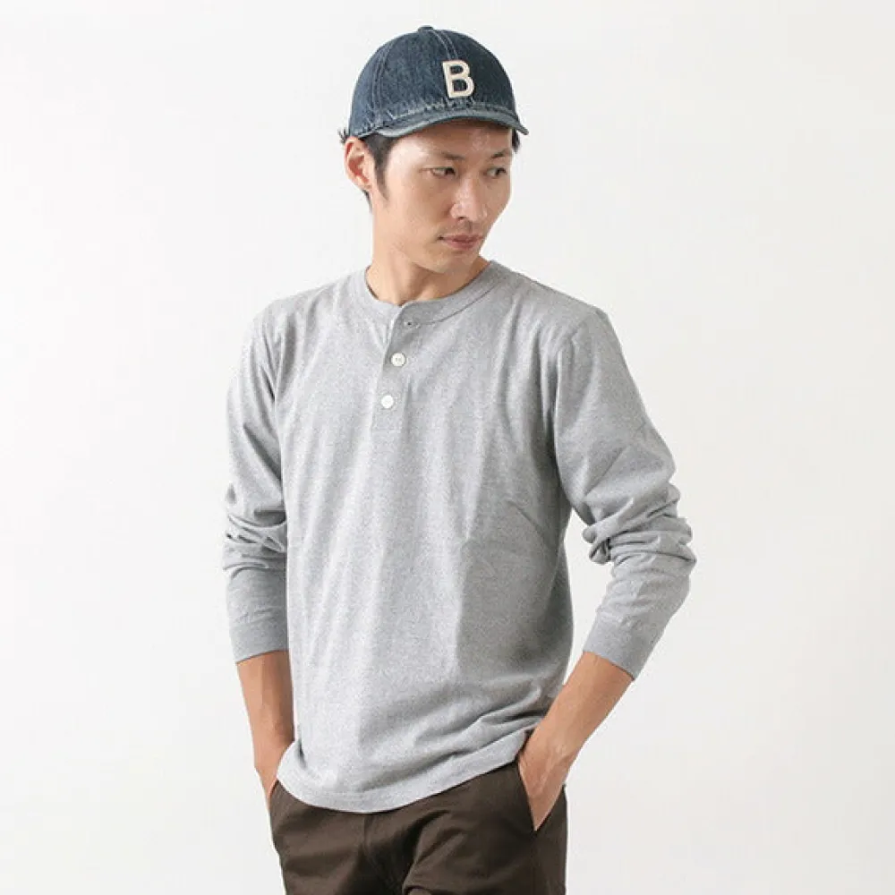 BARNS T-Shirts^/ COZUN Knit Vintage Long Sleeve Henry Neck T-Shirt