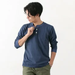 BARNS T-Shirts^/ COZUN Knit Vintage Long Sleeve Henry Neck T-Shirt