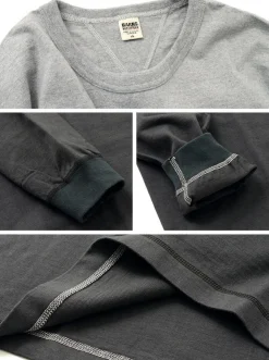 BARNS T-Shirts^/ COZUN Knit Vintage Long Sleeve Crew Neck T-Shirt