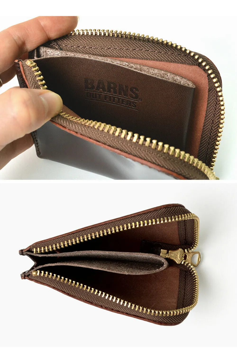 BARNS Wallets^/ L-shaped zipper mini wallet