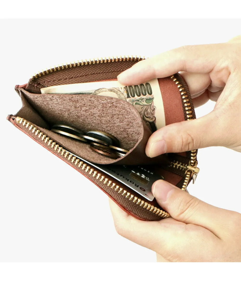 BARNS Wallets^/ L-shaped zipper mini wallet