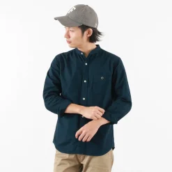 BARNS Shirts^/ Ox Band Collar Shirt