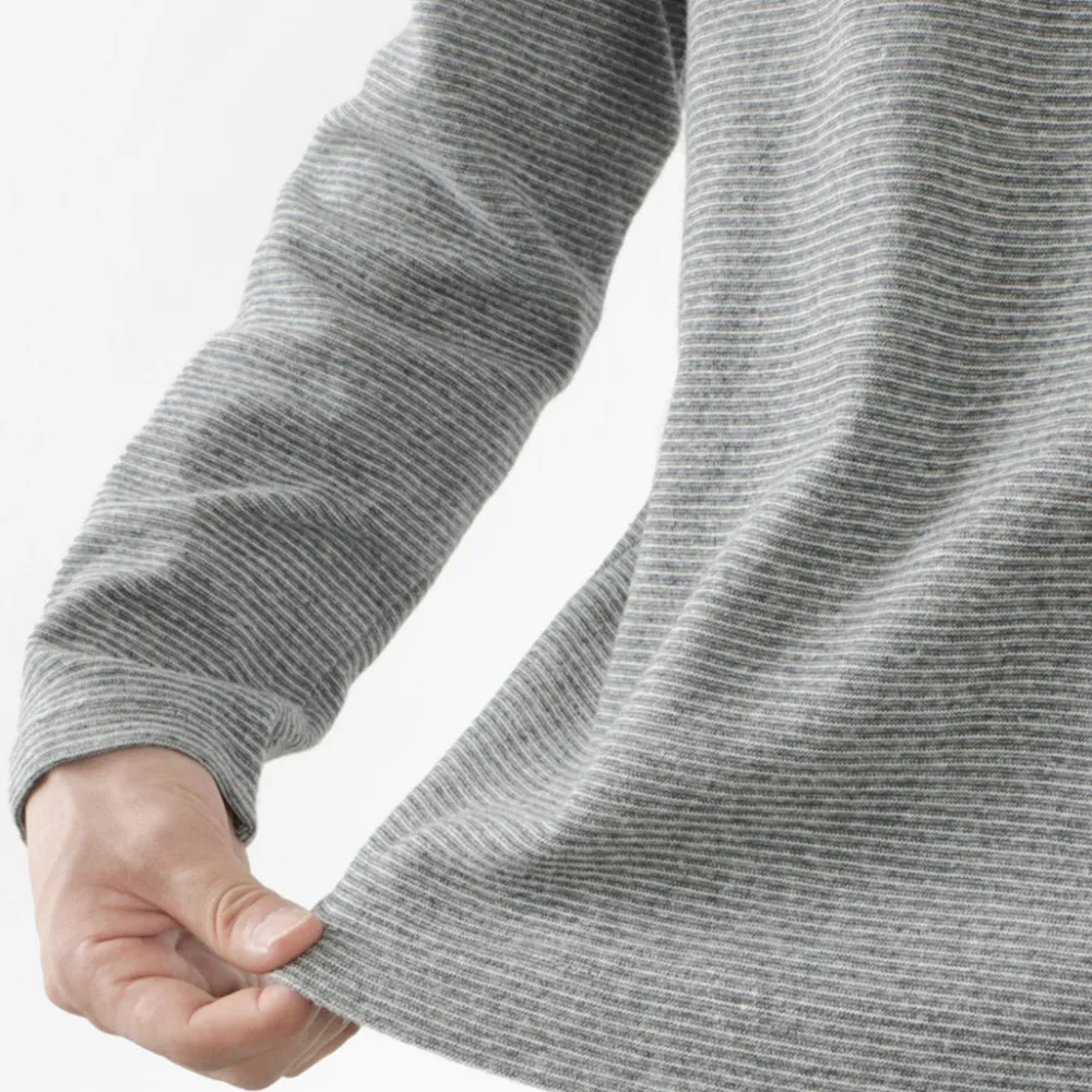 BARNS T-Shirts^/ Spun Milled Henley Neck Long Sleeve T-Shirt