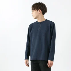 BARNS T-Shirts^/ Spun Milled Henley Neck Long Sleeve T-Shirt