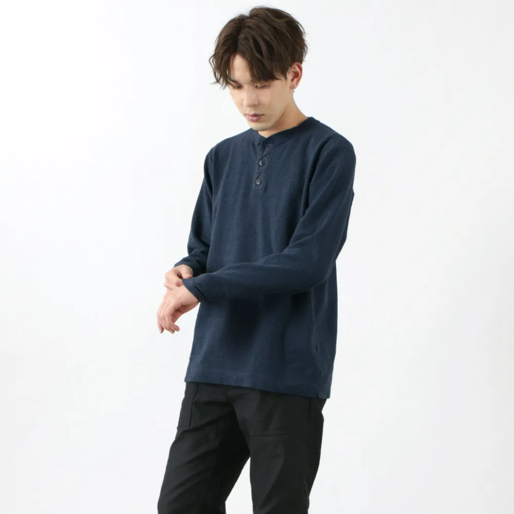 BARNS T-Shirts^/ Spun Milled Henley Neck Long Sleeve T-Shirt