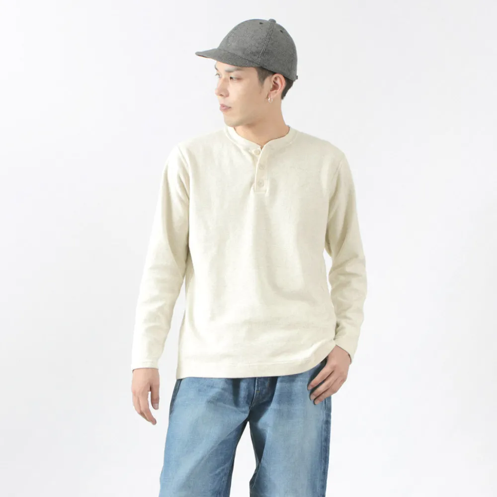 BARNS T-Shirts^/ Spun Milled Henley Neck Long Sleeve T-Shirt