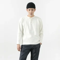 BARNS T-Shirts^/ Spun Milled Henley Neck Long Sleeve T-Shirt