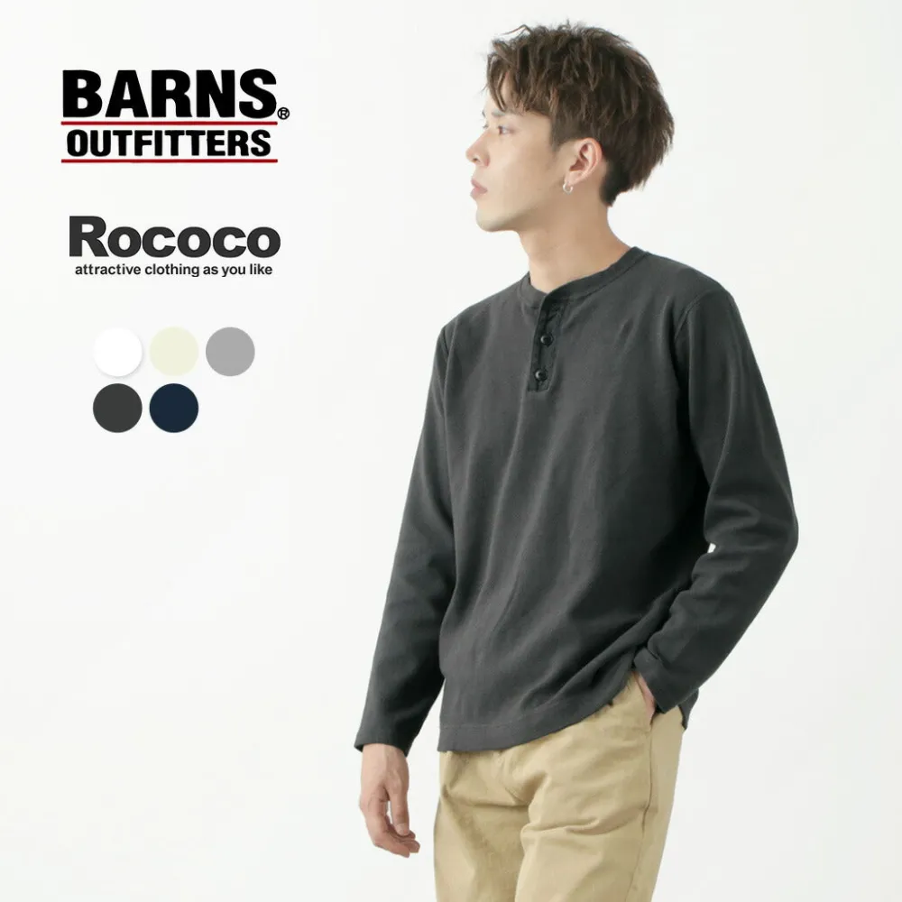 BARNS T-Shirts^/ Spun Milled Henley Neck Long Sleeve T-Shirt