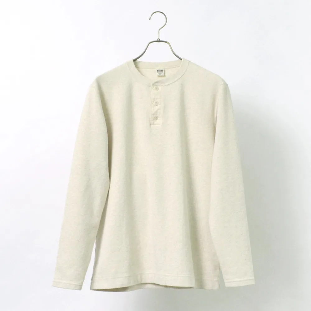 BARNS T-Shirts^/ Spun Milled Henley Neck Long Sleeve T-Shirt